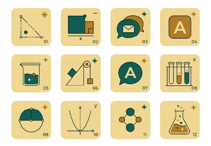 Ilustraciones de las áreas de aprendizaje